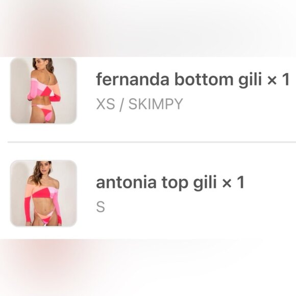 NWT OneOne Swimwear SET Bikini Gili Antonia Fernanda Pink Red NEW Long Sleeve - Picture 7 of 7